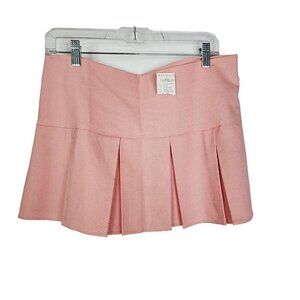 NEW Rampage Heart Moon Star Women's Pink Pleated Micro Mini Skirt Size 8